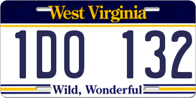 WV license plate 1DO132