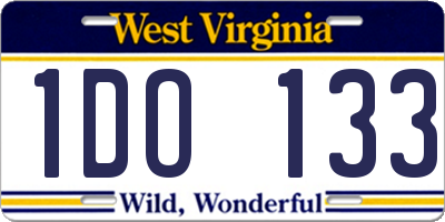 WV license plate 1DO133