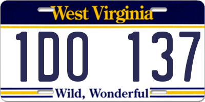 WV license plate 1DO137