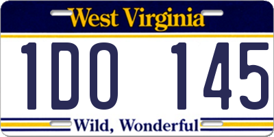 WV license plate 1DO145