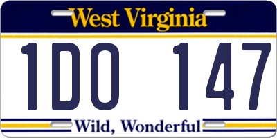 WV license plate 1DO147