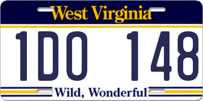 WV license plate 1DO148