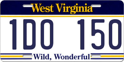 WV license plate 1DO150