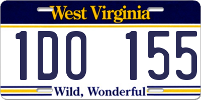 WV license plate 1DO155