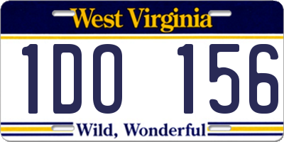 WV license plate 1DO156