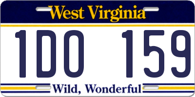 WV license plate 1DO159