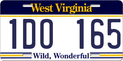 WV license plate 1DO165