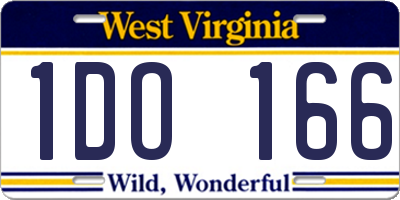 WV license plate 1DO166