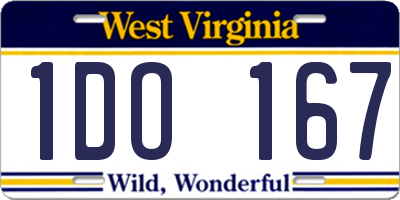 WV license plate 1DO167