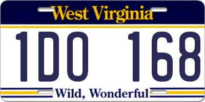 WV license plate 1DO168