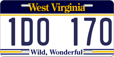 WV license plate 1DO170