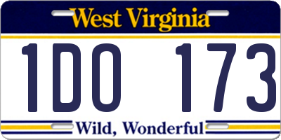 WV license plate 1DO173