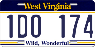 WV license plate 1DO174