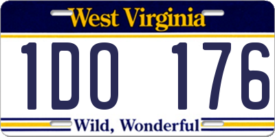 WV license plate 1DO176