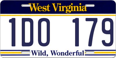 WV license plate 1DO179