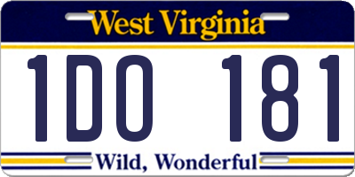 WV license plate 1DO181