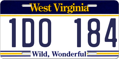 WV license plate 1DO184