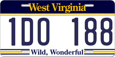 WV license plate 1DO188