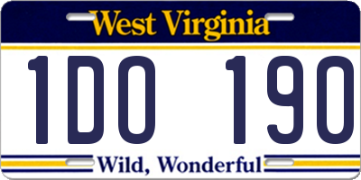 WV license plate 1DO190