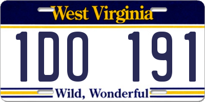 WV license plate 1DO191