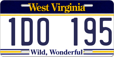 WV license plate 1DO195