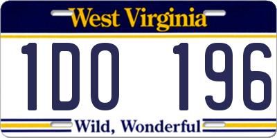WV license plate 1DO196