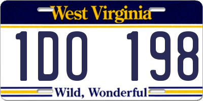 WV license plate 1DO198