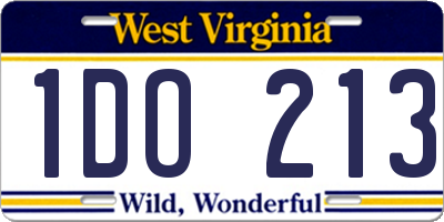 WV license plate 1DO213