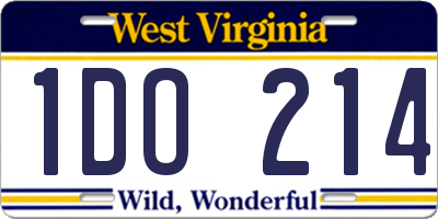 WV license plate 1DO214