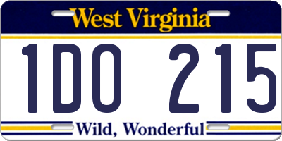 WV license plate 1DO215
