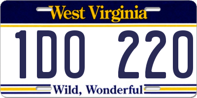 WV license plate 1DO220