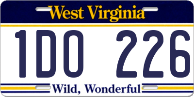 WV license plate 1DO226