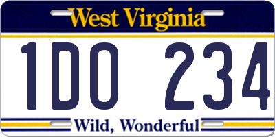 WV license plate 1DO234