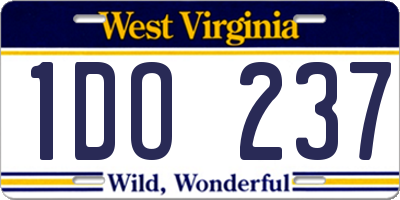 WV license plate 1DO237