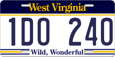 WV license plate 1DO240