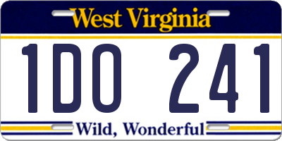 WV license plate 1DO241