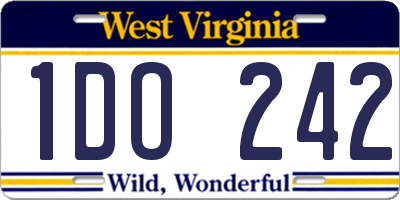 WV license plate 1DO242