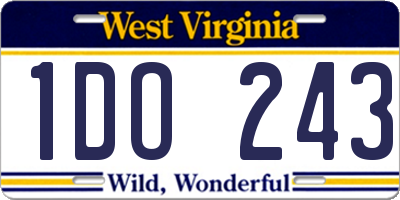 WV license plate 1DO243