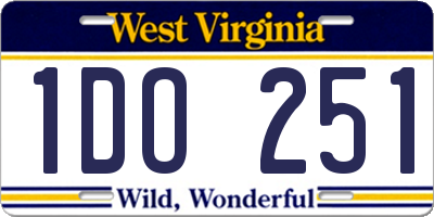 WV license plate 1DO251