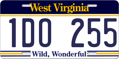 WV license plate 1DO255