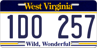 WV license plate 1DO257