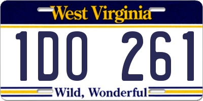 WV license plate 1DO261