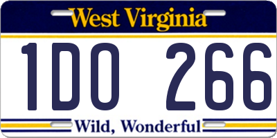 WV license plate 1DO266