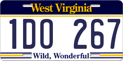 WV license plate 1DO267