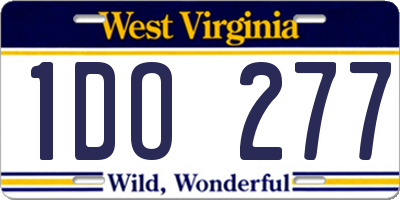 WV license plate 1DO277