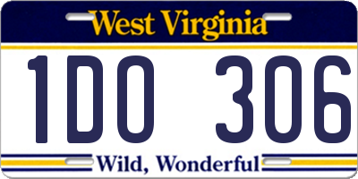 WV license plate 1DO306