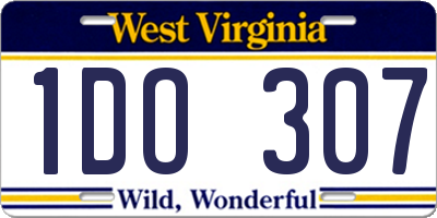 WV license plate 1DO307