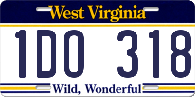 WV license plate 1DO318