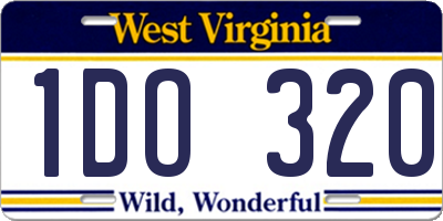 WV license plate 1DO320