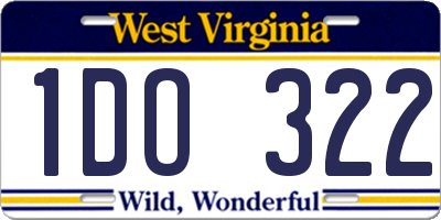 WV license plate 1DO322